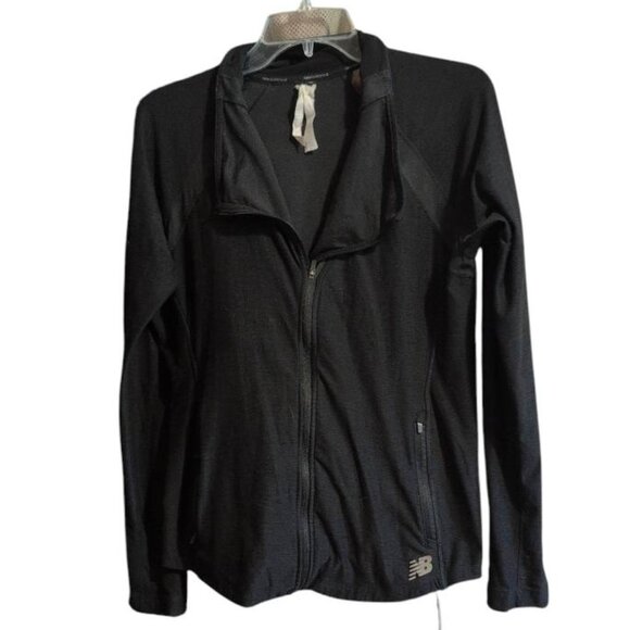 New Balance Sweater Black Full Zip up long Sleeve Lightweight Jacket with Pocket - Picture 1 of 6